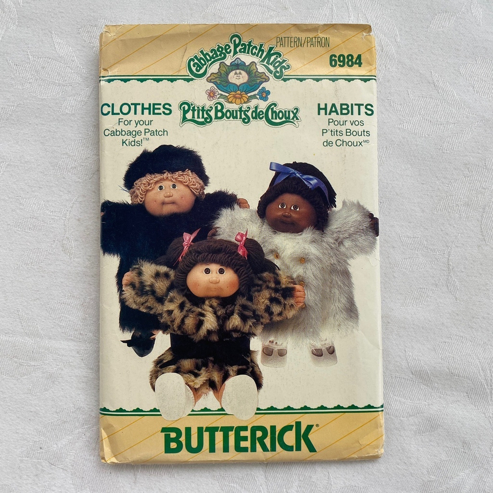 Cabbage Patch Kids Coats Sewing Pattern Butterick 6984